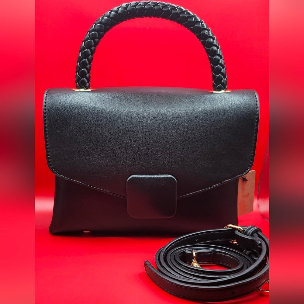Black Braided crossbody handbag